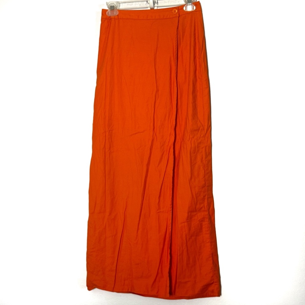 Reformation Citrus Orange Mylie Wrap Maxi Skirt - 2